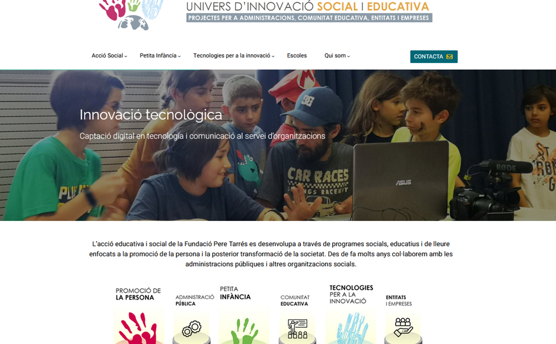 La Fundación Pere Tarrés estrena una nueva web que recoge sus proyectos de innovación social y educativa